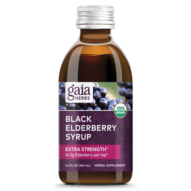 Gaia Herbs Organic Black Elderberry Syrup -- 5.4 Fl Oz