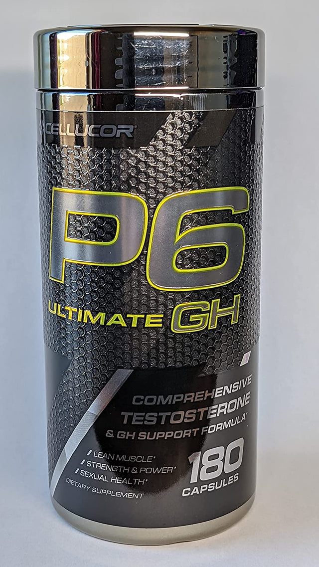 Cellucor P6 Ultimate GH Test Booster for Men, Growth Hormone Support Pills for Protein Synthesis & Fat Metabolism, 180 Capsules