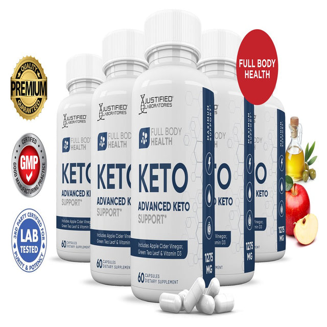 (5 Pack) Full Body Health Keto ACV Pills 1275Mg Alternative to Gummies Dietary Supplement 300 Capsules