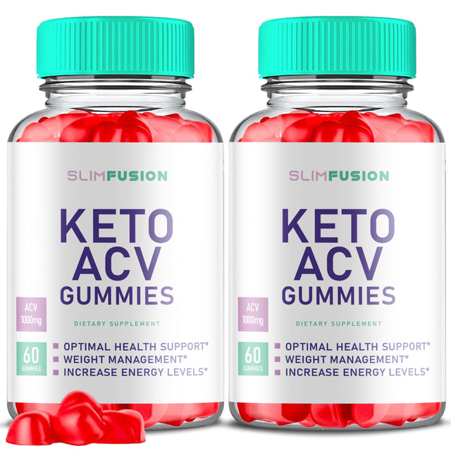 (2 Pack) Slim Fusion - Keto ACV Gummies - Apple Cider Vinegar Supplement for Weight Loss - Energy & Focus Boosting Dietary Supplements for Weight Management & Metabolism - Fat Burn - 120 Gummies