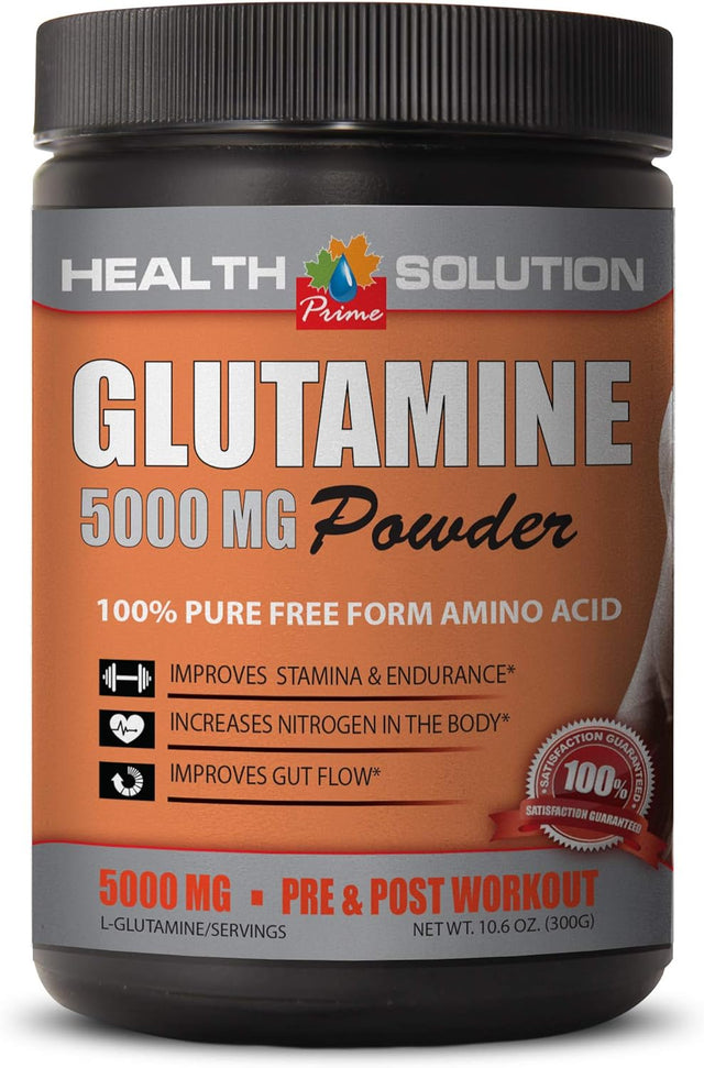 Pre Workout Women Weight Loss - GLUTAMINE 5000MG Powder - 100% Pure Free Form Amino Acid - L-Glutamine, Glutamine Powder Unflavored, Glutamine Powder Organic Gut Health, Bulk Supplements 1Can 300Gram