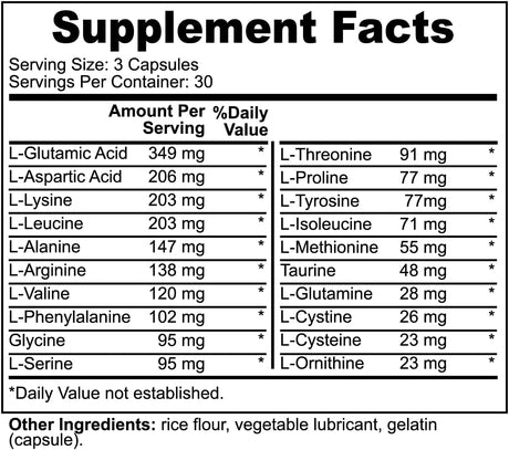 Spartan BCAA - Blend for Optimal Muscle Recovery and Growth Non-Gmo Ideal Ratio of Branched Chain Amino Acid Nutrition 90 Caps