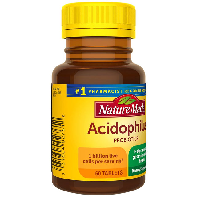 Nature Made Acidophilus Probiotics 1 Billion CFU per Serving Tablets, 60 Count