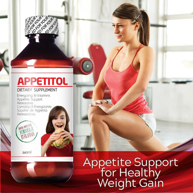 Appetitol Appetite-Weight Gain. Natural Appetite and Weight Gain Stimulant for Underweight Children Fortified with Vitamins B1,B2,B3,B5,B6,B12,Folic Acid, Iron, Zinc, Flax Seed Oil. ( 8 Fl Oz)