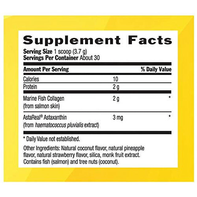 Country Life Maxi-Marine Collagen plus Astaxanthin Tropical Punch - 3.9 Ounces