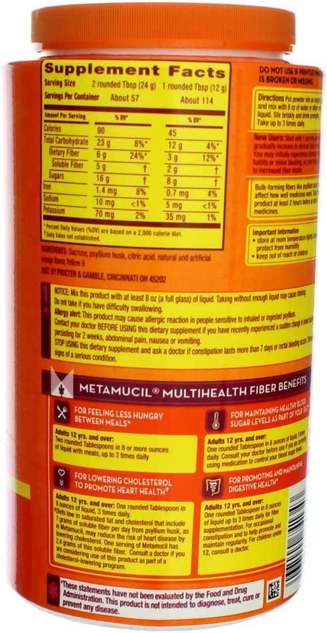 With 100% Natural Psylluim Fiber, Orange, 48.2-Ounce Bottle (Pack of 2)