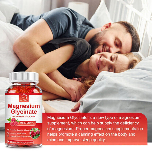 Magnesium Glycinate Gummies 500Mg Improve Sleep Promotes Cognition & Focus 60Pcs