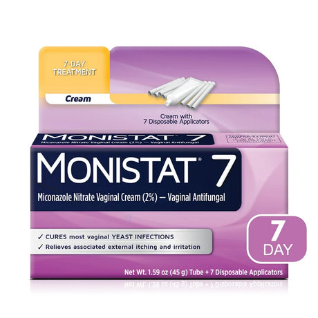 Monistat 7 Day Women'S Yeast Infection Treatment, 7 Disposable Miconazole Cream Applicator