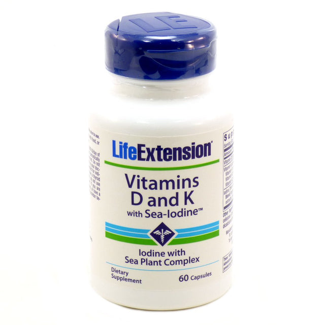 Life Extension - Vitamins D and K with Sea Iodine - 60 Capsules