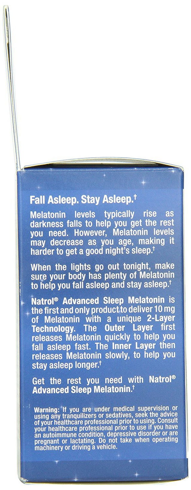 Natrol Advanced Sleep Melatonin Tablets, 10Mg, 60 Count