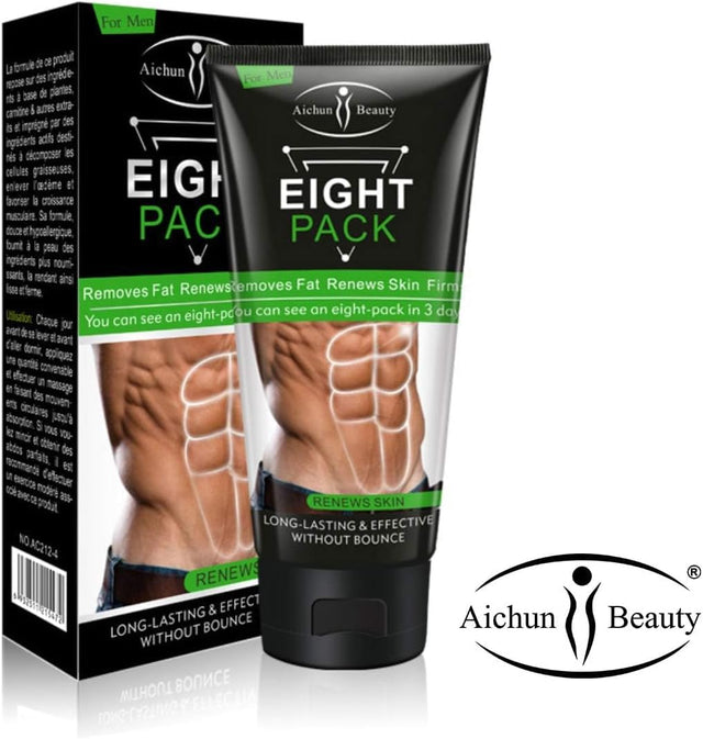 AICHUN BEAUTY Eight Pack for Men Strong Waist Manly Torso Smooth Lines Press Fitness Belly Burning Muscle Fat Remove Renews Skin Weight Loss Slimming Cream 170G