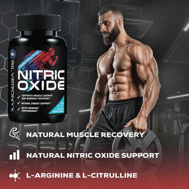 Extra Strength Nitric Oxide Supplement L Arginine 3X Strength - Citrulline Malate, AAKG, Beta Alanine - Premium Muscle Supporting Nitric Booster for Strength & Energy to Train Harder - 60 Capsules