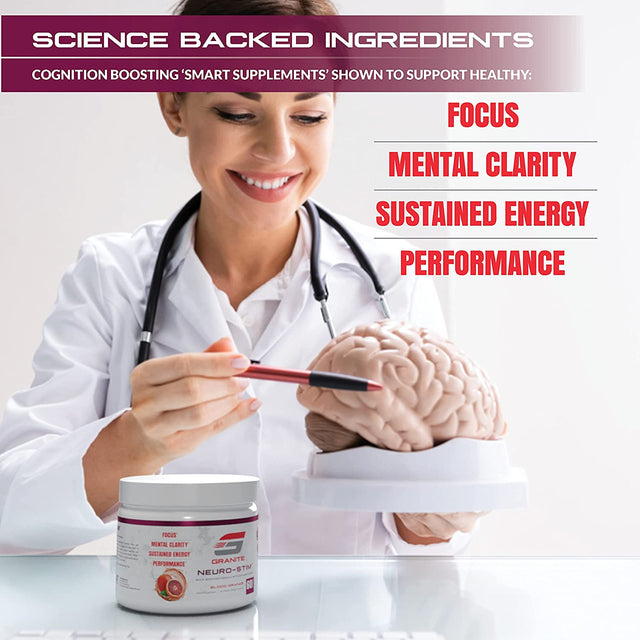 Granite® Neuro-Stim™ (Blood Orange) Brain Boosting Nootropic + Energy Formula | Supports Healthy Mental Focus, Clarity & Performance | Vegan, Soy Free, Gluten Free (60 Servings)