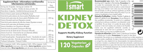 Supersmart - Kidney Detox Formula - Phyllanthus Niruri Extract Helps Prevent Kidney Stones | Non-Gmo & Gluten Free - 120 Vegetarian Capsules