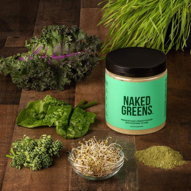 NAKED Nutrition Super Greens Powder Organic Greens Supplement - Only 10 Premium Ingredients - Vegan, Non-Gmo, Prebiotic and Probiotic - 35 Servings