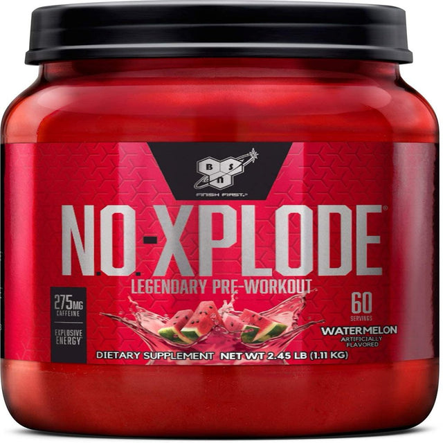 BSN N.O. Xplode Pre-Workout Supplement with Creatine, Beta-Alanine, and Energy, Watermelon, 60 Servings