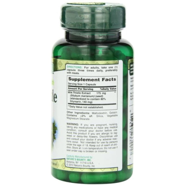 Milk Thistle by Natures Bounty, Herbal Health Supplement, Supports Liver Health, 175Mg, 100 Softgels