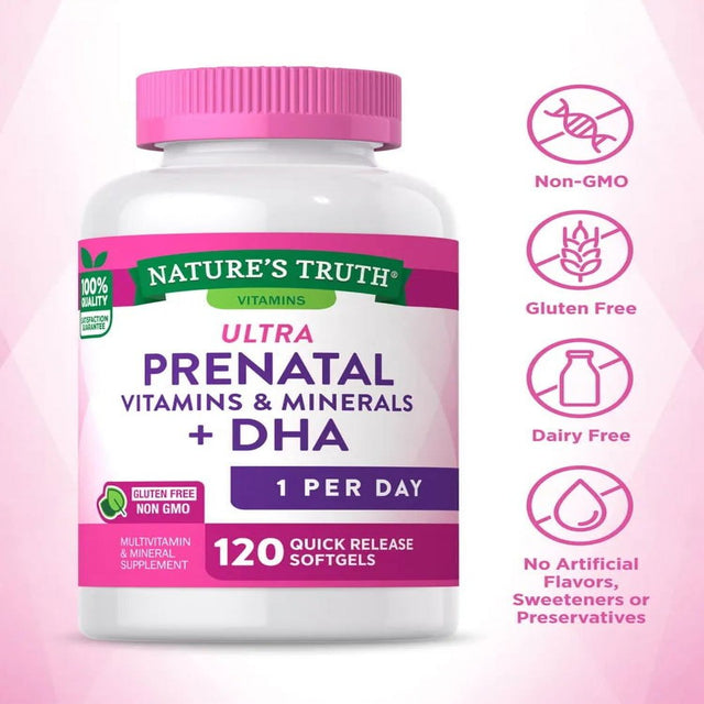 Prenatal Vitamin for Women | 120 Softgels | Non-Gmo & Gluten Free Mineral Supplement with DHA and Folic Acid | by Nature'S Truth