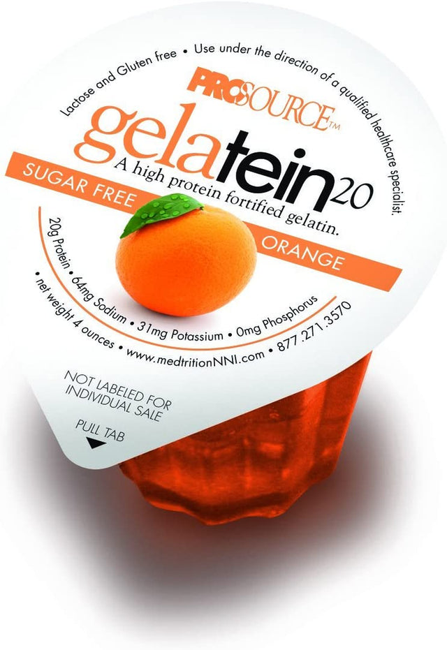 Gelatein 20 Oral Protein Supplement, Orange Flavor, 4 Oz. Cup, Ready to Use, 11691 - ONE Cup