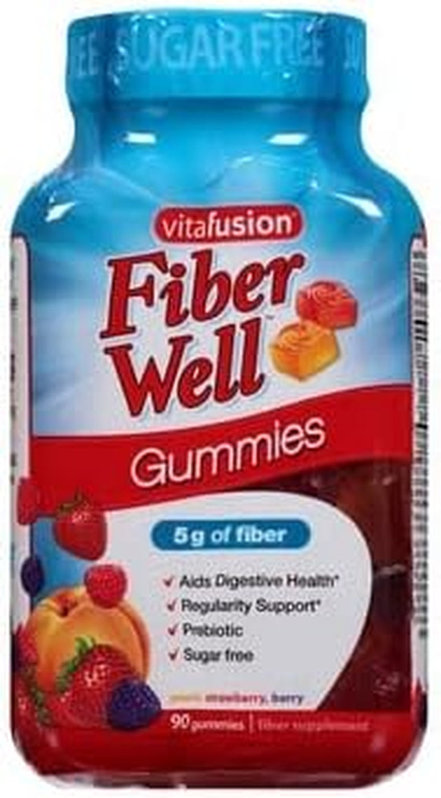 Vitafusion, Fiber Well Gummies, Fiber Supplement, Assorted Flavors - 90 Gummies, Pack of 4