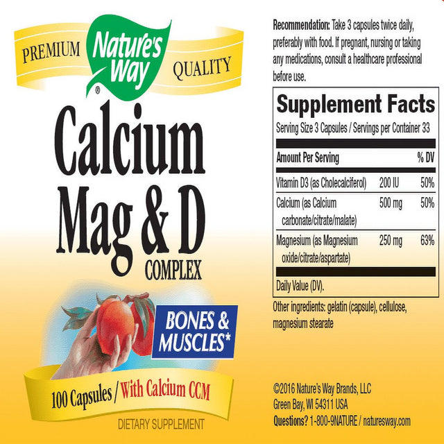 Nature'S Way Calcium Mag and D-Complex Capsules, 100 Ct