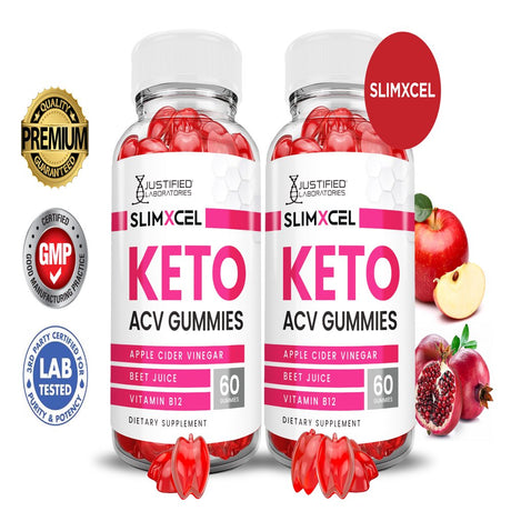 (2 Pack) Slimxcel Keto ACV Gummies 1000MG Dietary Supplement 120 Gummys