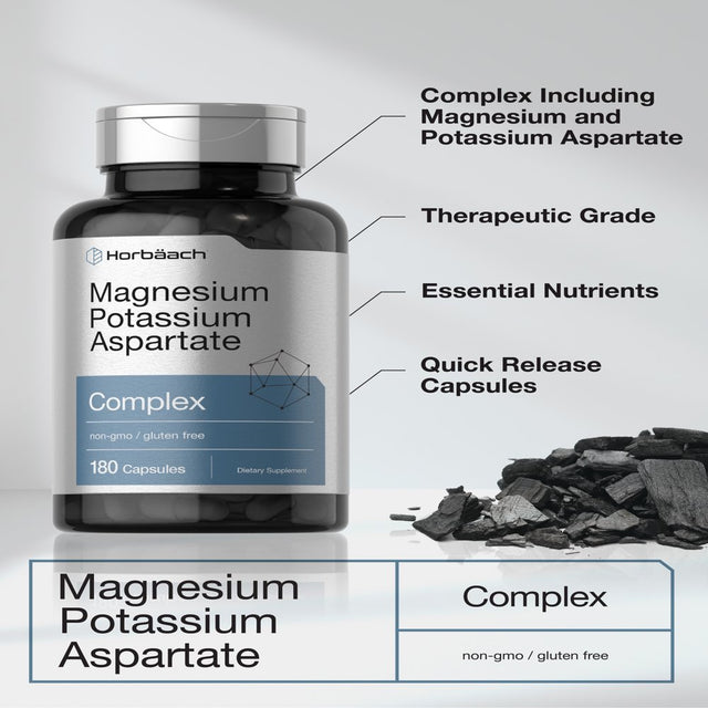 Magnesium Potassium Aspartate Complex | 180 Capsules | by Horbaach