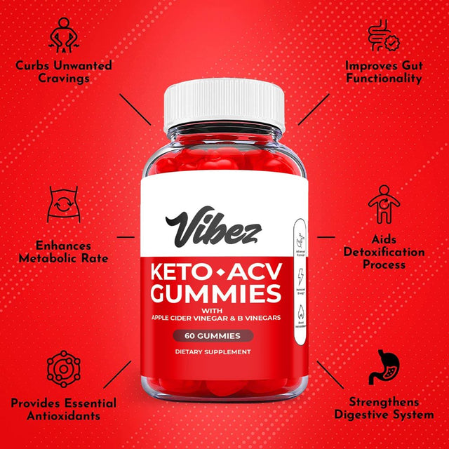 (1 Pack) Vibez Keto ACV Gummies - Supplement for Weight Loss - Energy & Focus Boosting Dietary Supplements for Weight Management & Metabolism - Fat Burn - 60 Gummies