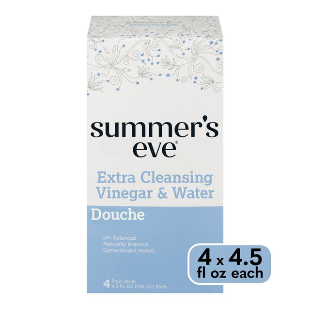 Summer'S Eve Douche, Extra Cleansing Vinegar & Water, 4 Units, 4.5 Oz Each