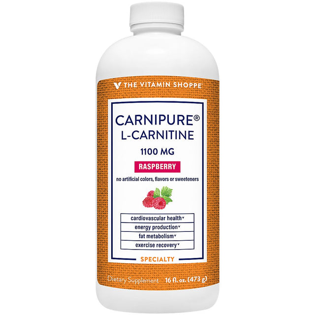 Liquid Carnipure™ L-Carnitine 1100Mg - Raspberry Flavor, Clinically Studied Ingredient - Supports Weight Management, Energy Production & Fat Metabolism (16 Fl Oz.) by the Vitamin Shoppe