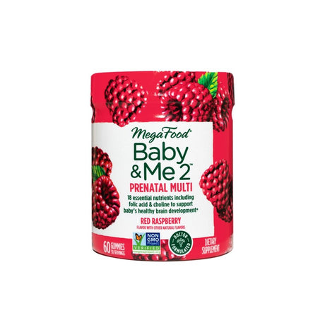 Megafood Baby & Me 2 Prenatal Multi Gummies Red Raspberry -- 60 Gummies