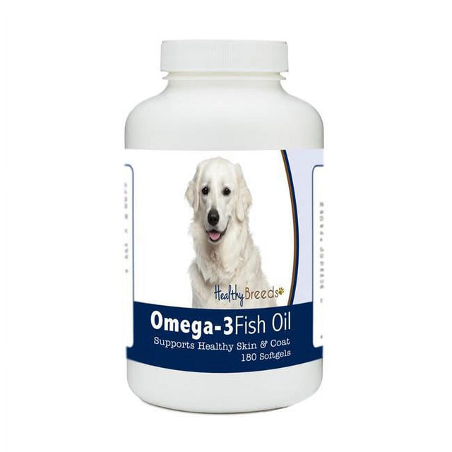 Healthy Breeds 840235185864 Kuvasz Omega-3 Fish Oil Softgels, 180 Count