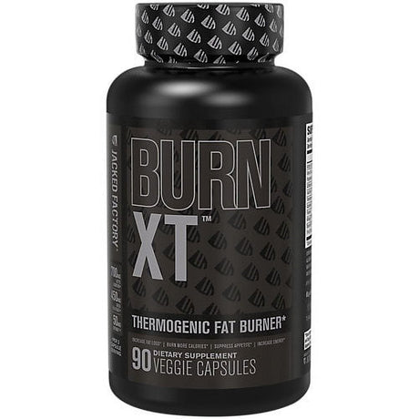 Jacked Factory Burn XT Black Thermogenic Fat Burner - Weight Loss Supplement, Appetite Suppressant, Nootropic Energy Booster - 90 Veg Diet Pills