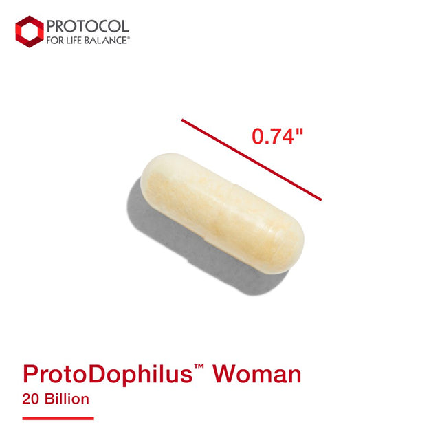 Protocol for Life Balance - Protodophilus Woman 20 Billion - Supports Vaginal Health, Helps to Reduce Occasional Bloating, Supports Immune System, Gastrointestinal Regularity - 50 Veg Capsules