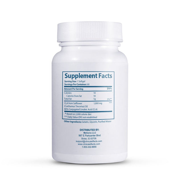 Clinical Effects CLA - Conjugated Linoleic Acid from Safflower Oil Weight Management Supplement - 60 Softgels