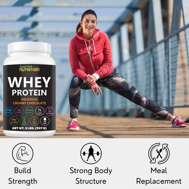 2 Lbs Halal Whey Protein Powder Creamy Chocolate. 24G Protein, 5G Bcaas & 420Mg Glutamine. for Building Lean Muscles & Recovery. Sugar-Free, Keto-Friendly, Gluten-Free, Non-Gmo