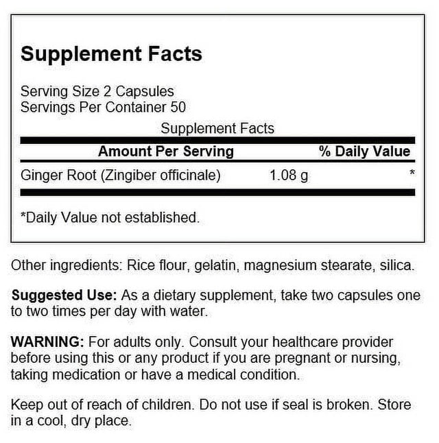 Swanson Ginger Root 540 Mg 100 Capsules