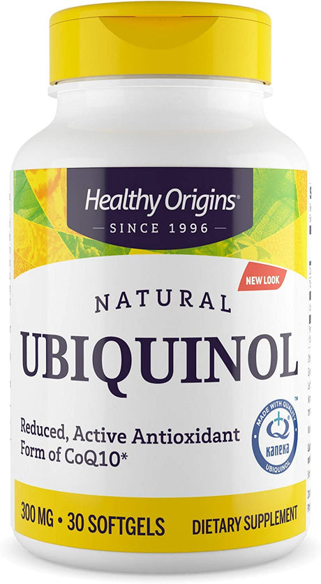 Healthy Origins Ubiquinol 300 Mg (Kaneka QH, Non-Gmo, Gluten Free, Heart Support, Energy Support), 30 Softgels