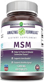 Amazing Formulas MSM (Methylsulfonylmethane) Dietary Supplement 1000Mg, 400 Tablets (Non-Gmo, Gluten Free) per Bottle - Promotes Joint Health, Detoxification, Supports Healthy Hair, Skin and Nails