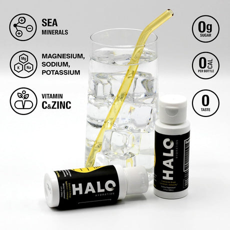 Halo: Hydration Electrolife Liquid Drops - Organic Hydration Drink with Essential Vitamins + Minerals - Vegan - Immunity Booster