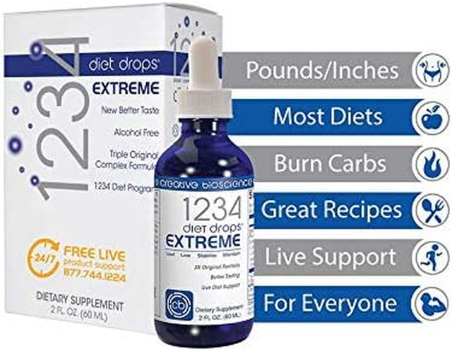 1234 Diet Drops Extreme for Women & Men, Diet Drops for Weight Management, Keto Diet Drops, 2 Fl Oz