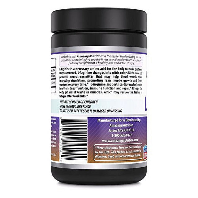 Amazing Formulas L-Arginine Powder Essential Amino Acid Powder -Net Wt. 1 Lb- Unflavored -4.6G per Serving