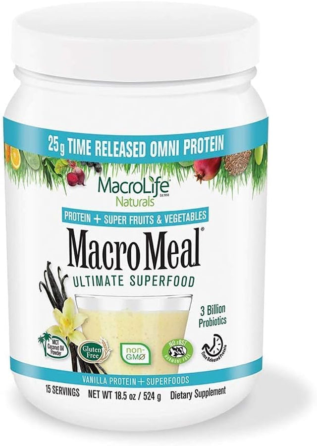 Macromeal Omni Superfood Powder to the People Bundle - Time-Release Protein Blend, Greens, Digestive Enzymes, Fiber, Energy, 1 Chocolate X 18.5Oz (15 Servings) + 1 Vanilla X 18.5Oz (15 Servings)