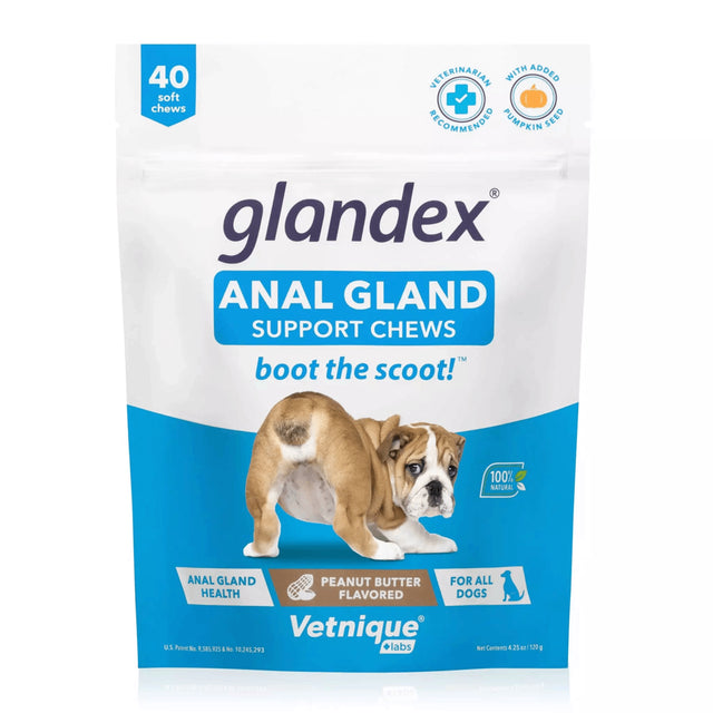 Glandex, for Anal Gland Support, Fiber Supplement for Dogs 40Ct Peanut Butter Chews