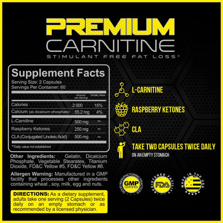 Forzagen L Carnitine Capsules - with CLA and Natural Raspberry Ketones 120 Capsules