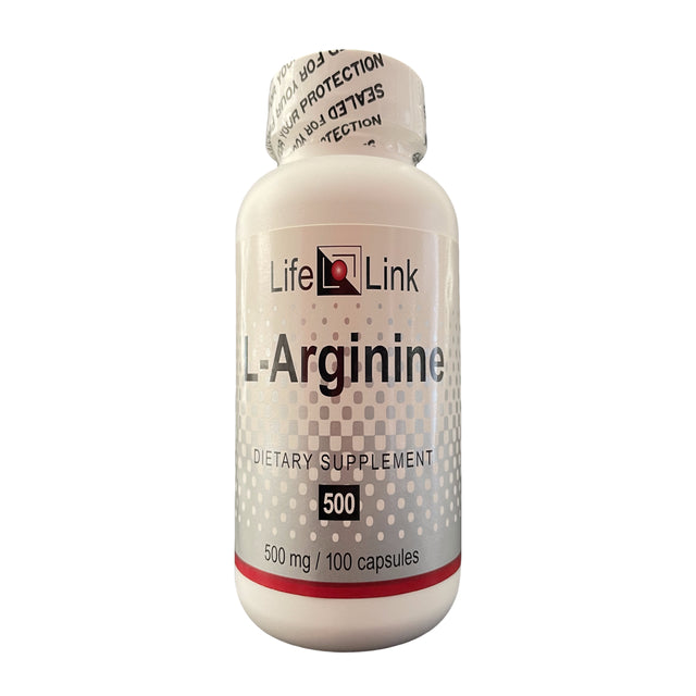 Lifelink'S L-Arginine | 500 Mg X 100 Capsules | Nitric Oxide Precursor | Gluten Free & Non-Gmo | Made in the USA