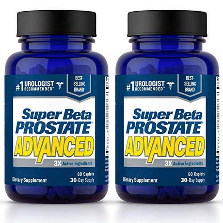 Super Beta Prostate Advanced Prostate Supplement for Men - Reduce Bathroom Trips, Promote Sleep, Support Urinary Health & Bladder Emptying. Beta Sitosterol Not Saw Palmetto. (120 Caplets, 2- Pack)