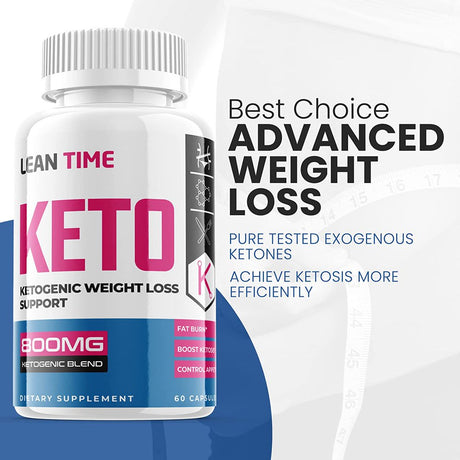 Lean Time Keto - Pills for Ketogenic Weight Loss Support - Energy Boosting Supplements for Weight Management and Metabolism - Advanced Ketogenic Ketones - 120 Capsules (2 Pack)