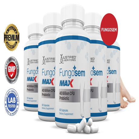 (5 Pack) Fungosem Hack Max 40 Billion CFU Probiotic Nail Support 300 Capsules