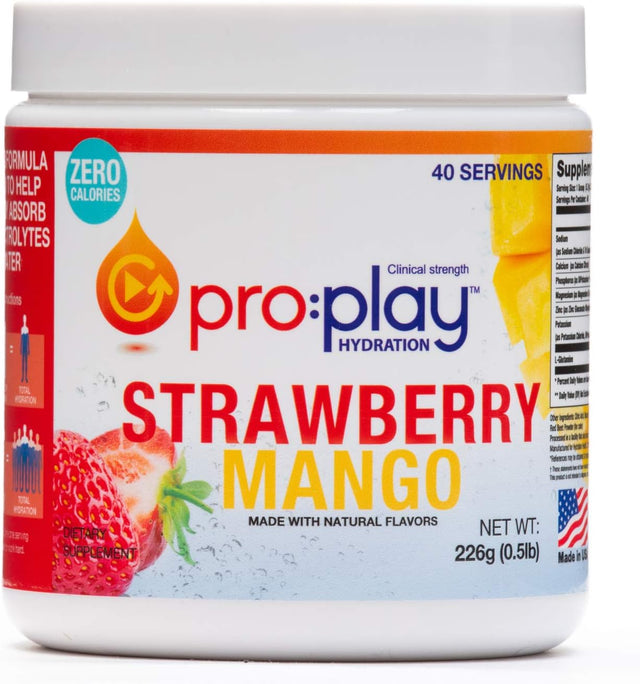 Electrolyte Hydration Drink with Magnesium + Zero Sugar in 40 Serving Tub (Strawberry Mango)